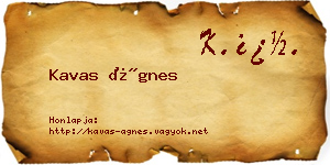 Kavas Ágnes névjegykártya
