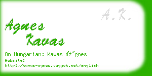 agnes kavas business card